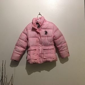 U.S. Polo Assn. Pink Puffer Jacket, 5/6 Girls